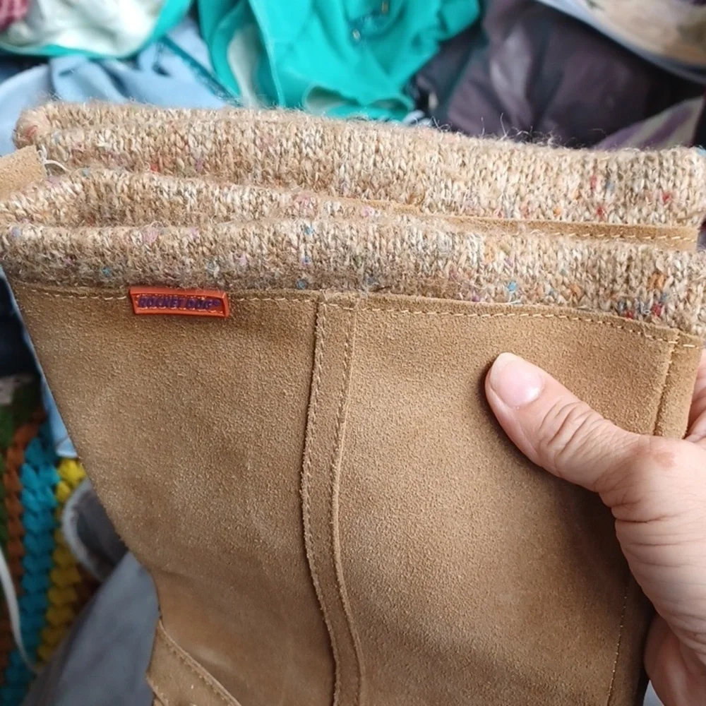 Rocket Dog Tan Suede Mid Calf Boots, Sz 7.5